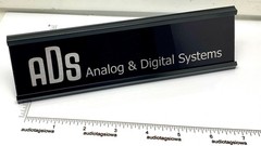 ADS Speakers Early Logo Desk Sign Custom Made Aluminum Reversible Black / Silver
