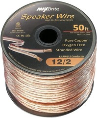 50 ft. Spool High Performance 12 Gauge Speaker Wire, Pure Copper – UL Listed …