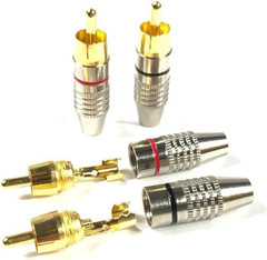 RCA Plug Solder Gold Audio Video Connectors (10 Pack)
