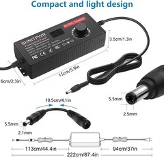 Universal DC Power Supply Adapter 3.5V to 24V with 14 Tips and LCD Display
