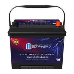 Mighty Max MM-G24F Grp 24F 12V, 70Ah, 120RC AGM 710 CCA Replaces Subaru GL-10 86