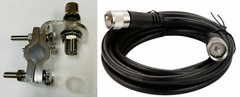 Sirio 18 FT Low Loss RG-213/U Cable with Mirror Mount bracket and 3/8 Stud