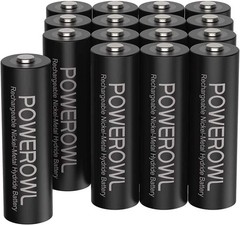 Rechargeable AA Batteries 2800mAh NiMH 16 Pack Low Self Discharge Household Use