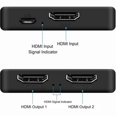 HDMI Splitter 1 in 2 out 4K, HDMI Splitter 1 To 2 Amplifier For Full HD 1080P 3D
