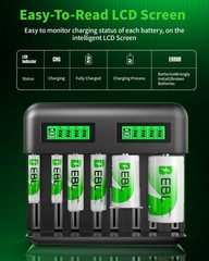 EBL C D Size Batteries Rechargeable ，Optional LCD Charger for C &D cell Battery