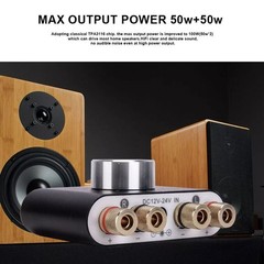 Black Mini Bluetooth 5.0 Digital Power Amplifier HiFi Stereo Audio 50W+50W