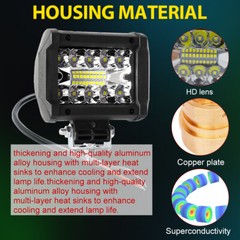 4x 4 Inch LED Work Light Bar Flood Spot Pods Offroad Fog Driving ATV Truck