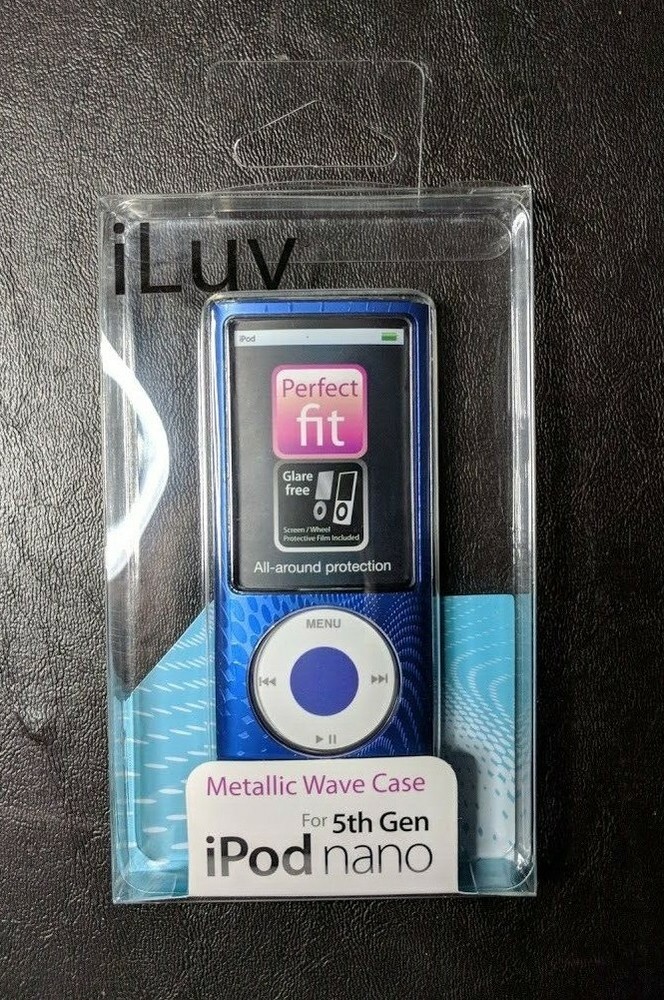iLuv iCC308 Blue Metallic Wave Hard Case for Apple iPod 5th Generation Nano