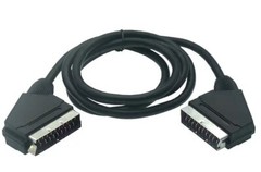 Premium SCART Male To Male AV Cable With Nickel-Plated Connectors – 4FT