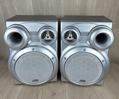 JVC Speakers Pair of MX-K10 Bass-Reflex Speakers Replacement Silver Japan USED