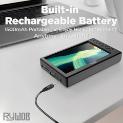 Portable Small TV 5″ Digital ATSC TF USB Battery Operated