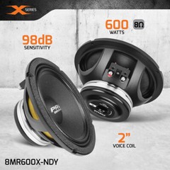 PRV Audio 8″ Midrange PRO Audio Neodymium Speaker 8MR600X-NDY 600 Watts 8 Ohm