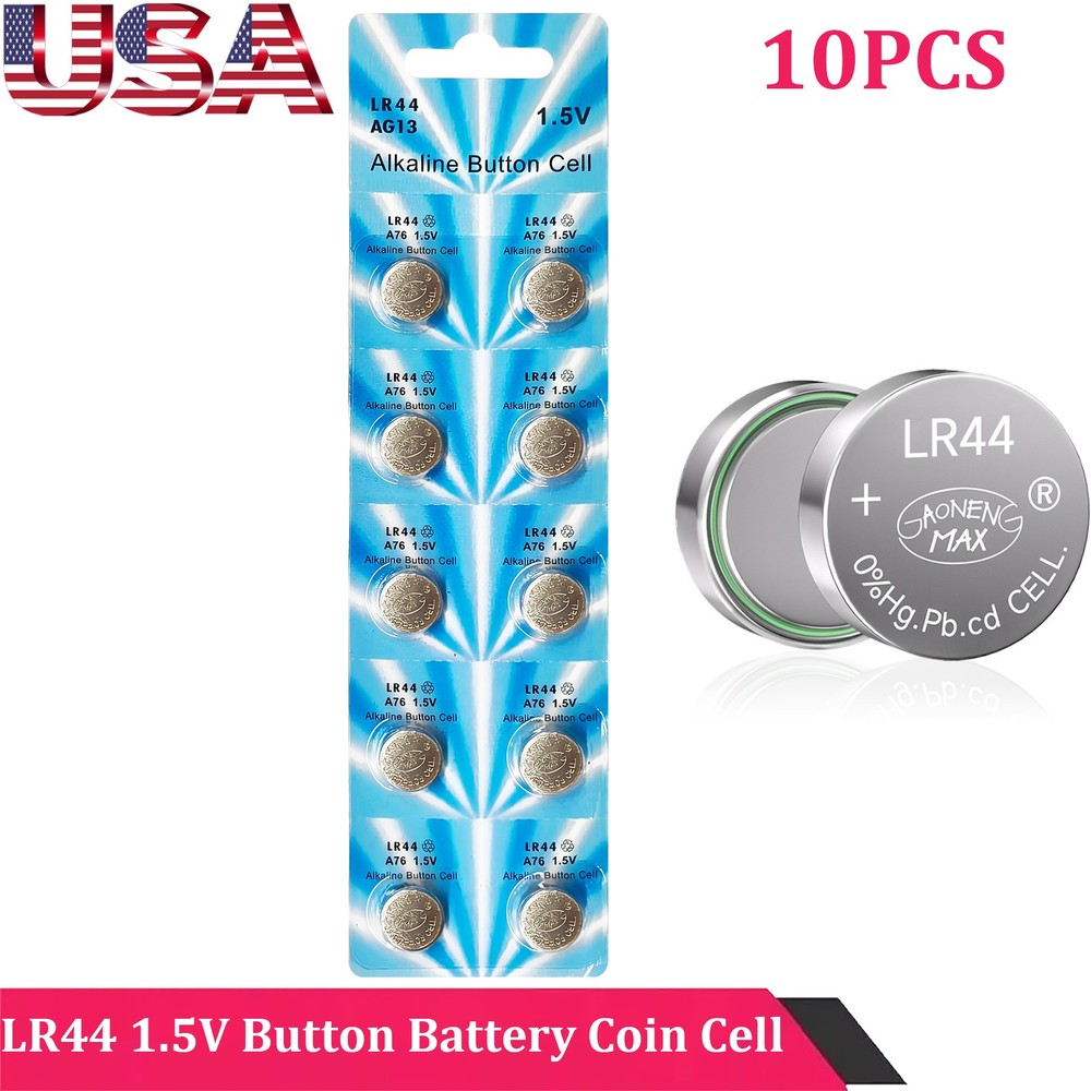 New 10-100PCS AG13 LR44 A76 357 357A LR1154 SR1154 1.5V Button Battery Coin Cell