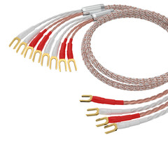HIFI Silver-plated Bi-wire Speaker Cable High-end OCC Speaker Wire Y/Banana Plug