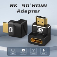 4 Pack 8K HDMI 2.1 Male to Female Angle Adapter Set 90 270 Degree Connectors