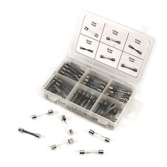 60pc Glass Fuse Assortment – Various Sizes – Automotive, Marine & Household Use