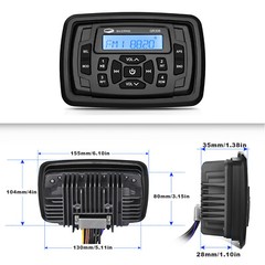 MARINE STEREO WATERTIGHT BOAT AM FM RADIO BLUETOOTH MULTIMEDIA SYSTEM