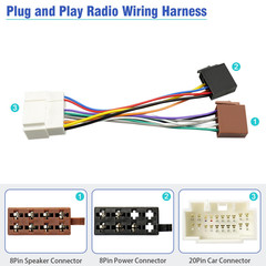 20Pin Aftermarket Radio Wiring Harness Adapter Compatible with Honda Suzuki Acur