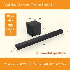 VIZIO V21x-J8 V-Series 2.1 Home Theater Sound Bar