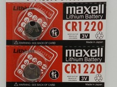 MAXELL CR1220 LITHIUM 3V BATTERY -Exp.2033- 2 Pcs