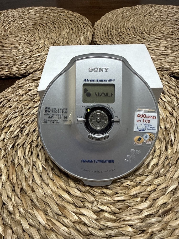 Sony Atrac 3 Plus MP3 AM/FM/Weather CD Walkman Portable CD Player D-NF600 Tested