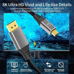 1m Laptop Mini DP to DP Cable Conversion Cord 8K@60Hz 4K@144Hz DisplayPort 1.4 t