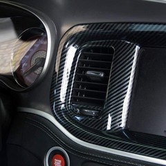 Carbon Fiber Dashboard Dvd Navigation Screen Frame Cover Trim for Dodge Charger