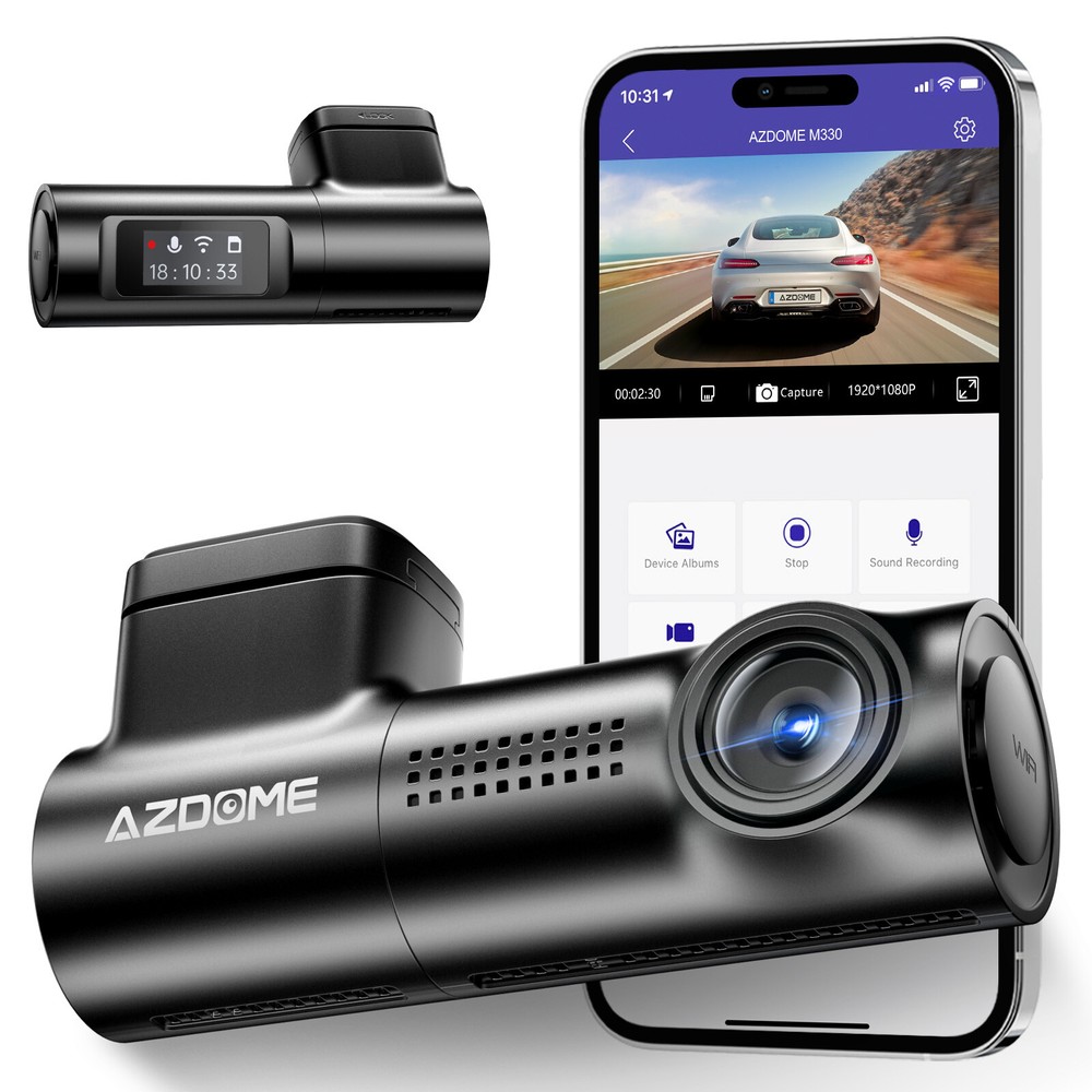 AZDOME 1080P FHD Dash Cam for Cars WiFi Voice Control Night Vision G-Sensor