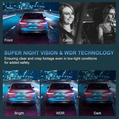 1080P 4 Channel Wifi Dash Cam Driving Recorder HD Car Front+Rear Camera G-Sensor