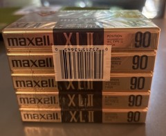5 Maxell XLII Cassette tapes 90 Minute New Sealed EIC Type II High Bias