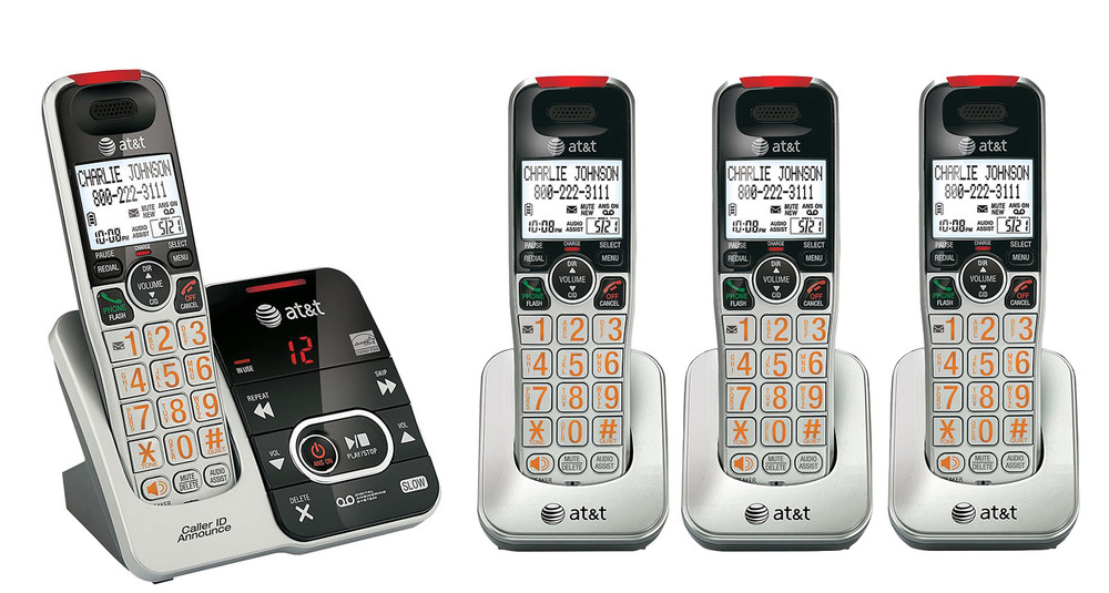 AT&T 4 Handset DECT 6.0 Expandable Cordless Phone w Answering System & Caller ID