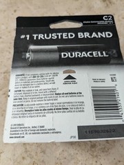 2 Pack Duracell C2 Alkaline Batteries. Trusted Brand, 10 Years Guarantee. New.