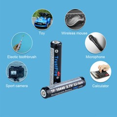 4 Pcs Trustfire 10440 350mAh Rechargeable Batteries Durable 3.7V Li-ion Battery