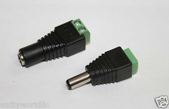 10sets CAT5 to BNC Coaxial Video Balun & Male Female DC Power Connectors