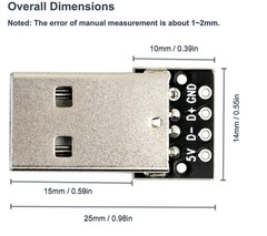 10 PCS USB 2.0 Type A Male To DIP Breakout Board Adapter 4 Pin 2.54mm Pitch