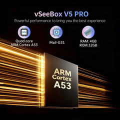 vSeeBox V5 Pro Android 14 8K TV Box With Backlit Bluetooth Voice Remote WiFi6