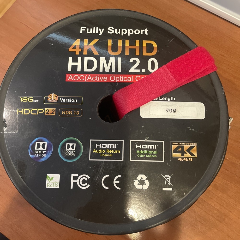 90 M HDMI AOC Cable Active Fiber Optic HDTV 4K 60Hz 18Gb HDR ARC HDCP 2.2
