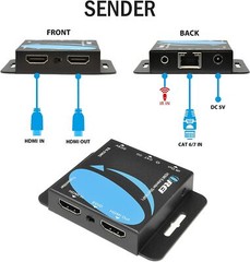 OREI 4K HDMI Extender Over CAT6/CAT7 HD POC Transmitter & Receiver (EX-230C)