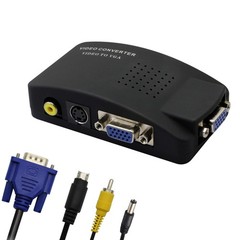 RCA to VGA AdapterComposite AV S-Video to VGA Converterfor HDTV Monitors Lapt…