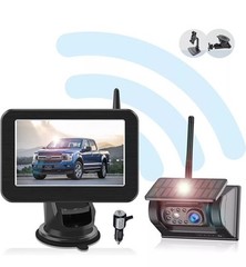 Wireless 5″ Monitor Solar Magnetic Backup Camer For Truck Car Trailer RV 1080P