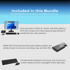 DXSentinel SDR Ham Radio Mini PC Kit 8GB 64GB SSD JS8Call FLDIGI Windows 11 Pro