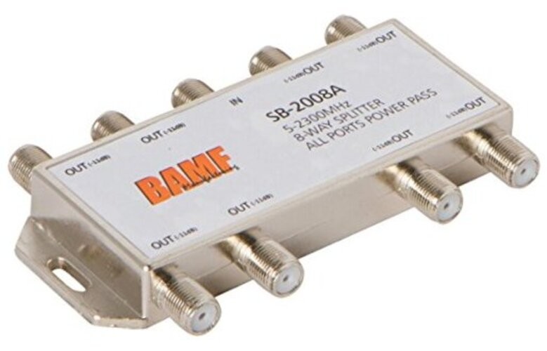 BAMF 8 Way Coaxial Cable Splitter, Bi-Directional Coax MoCA 5-2300MHz, RG6