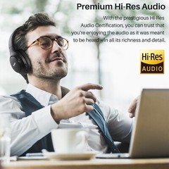 TOZO HT2 Hybrid Active Noise Cancelling Over Ear Headphones, Black (Renew)