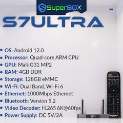 SuperBox S7 Ultra Streaming Player Fully Upgraded 4G RAM + 128 ROM