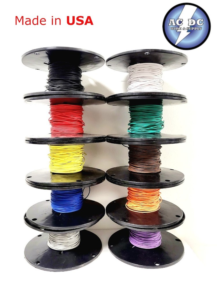 1000′ AUTOMOTIVE WIRE 18 AWG HIGH TEMP GXL STRANDED WIRE 10 COLORS 100′ EA USA