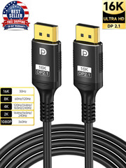 Displayport 2.1 16K DP Cable 8K@120Hz/60Hz 4K@240Hz 80Gbps HDR Video Audio Cable