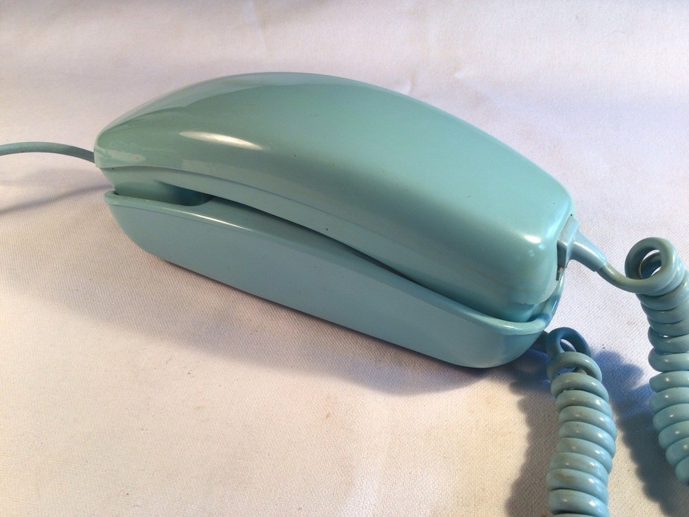 Vintage Trimline Rotary Aqua Blue Turquoise ITT Clean!