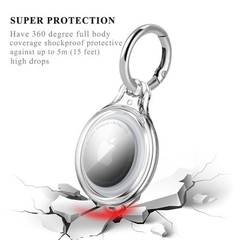 4 Pack Airtag Holder IPX8 Waterproof for A1_4-Pack Holder: Clear+Black+Blue+Red