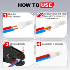 700/300PCS Closed End Crimp Caps Terminals 12-10 16-14 22-18 AWG Wire Connectors