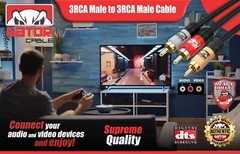 3-RCA To 3-RCA Composite Cable Red White Yellow Audio Video AV For TV VCR DVD